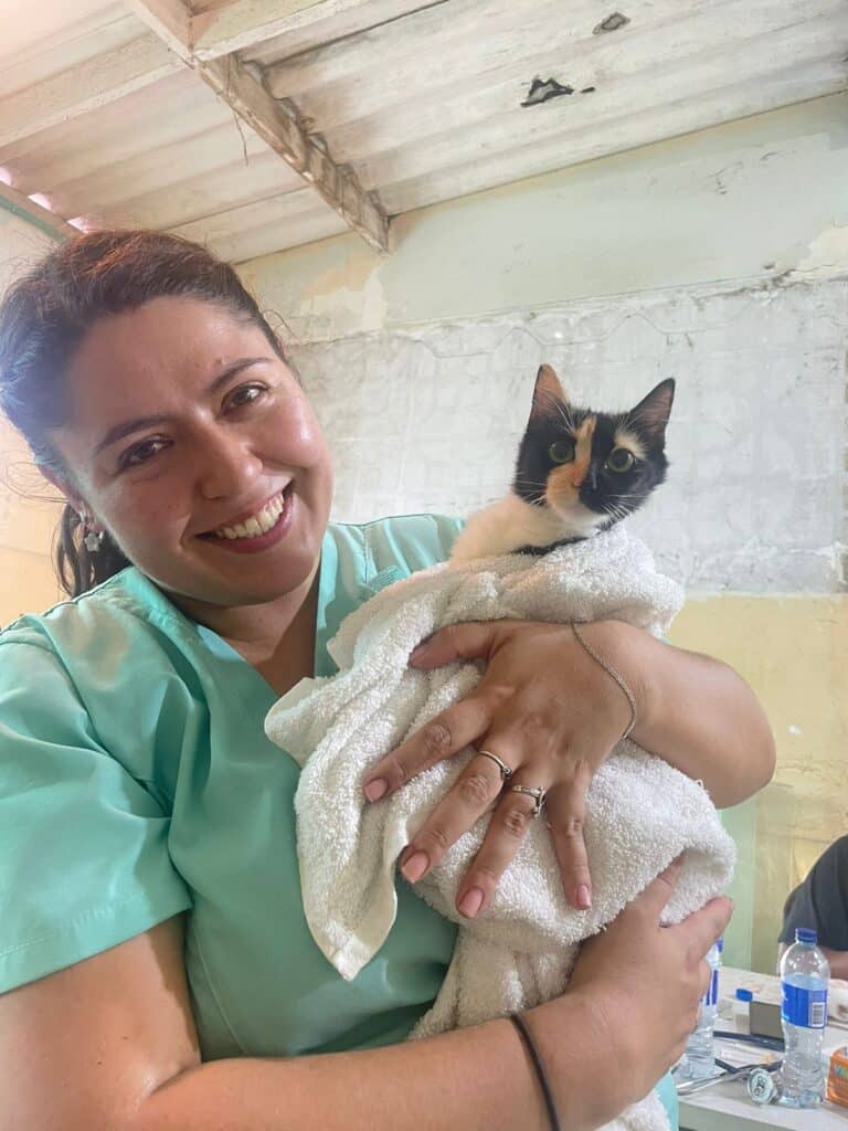 Yinet Sánchez trabajando por los derechos de los gatos